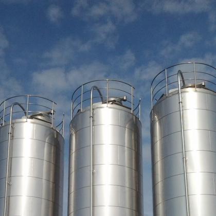 Stainless steel silos